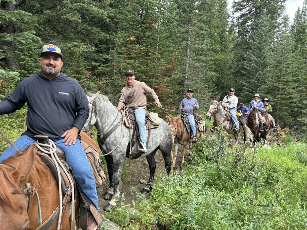Corporate retreat group connecting in the Montana mountains